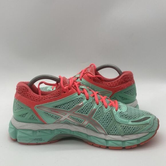 Womens Size 7.5 Asics Gel Kayano 21 Running Training Shoes Mint Green Hot Pink - Picture 6 of 9